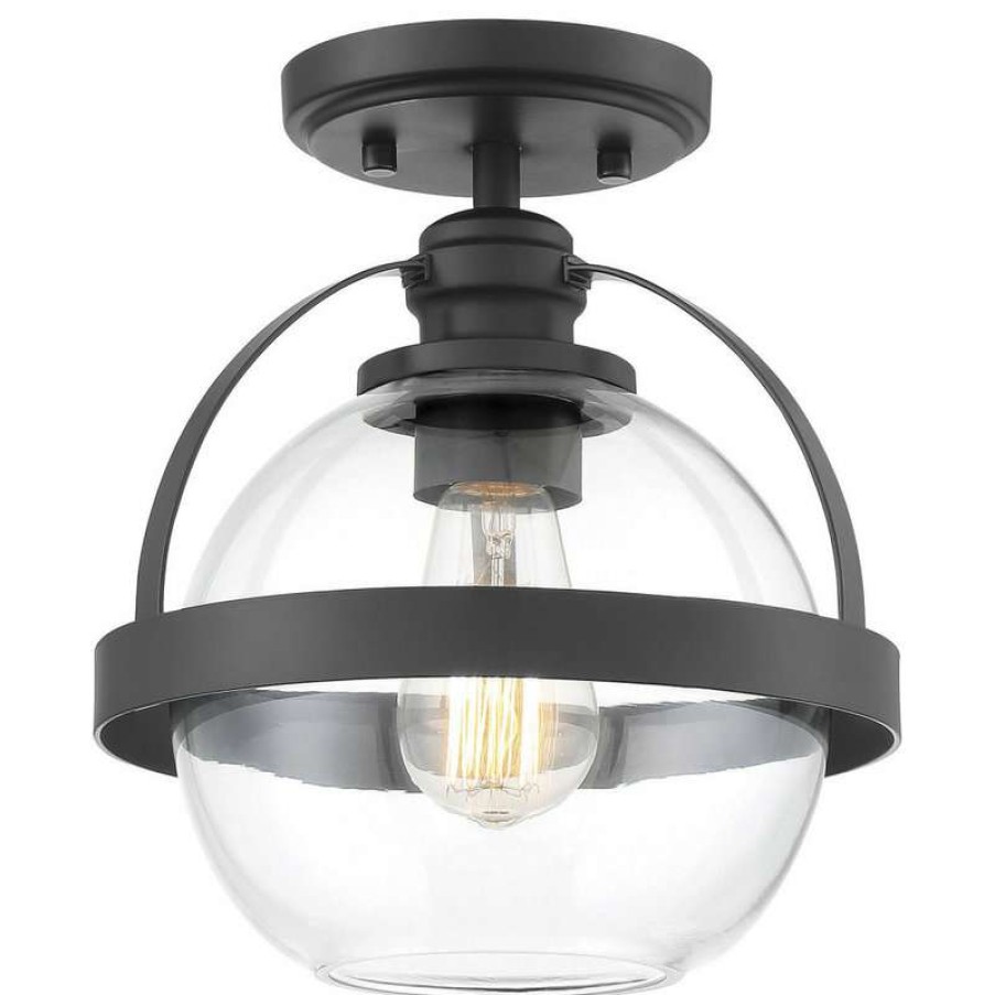 Ceiling Lighting * | Best Deal Savoy House Pendleton 1-Light Semi-Flush, Matte Black