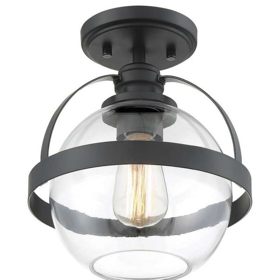 Ceiling Lighting * | Best Deal Savoy House Pendleton 1-Light Semi-Flush, Matte Black