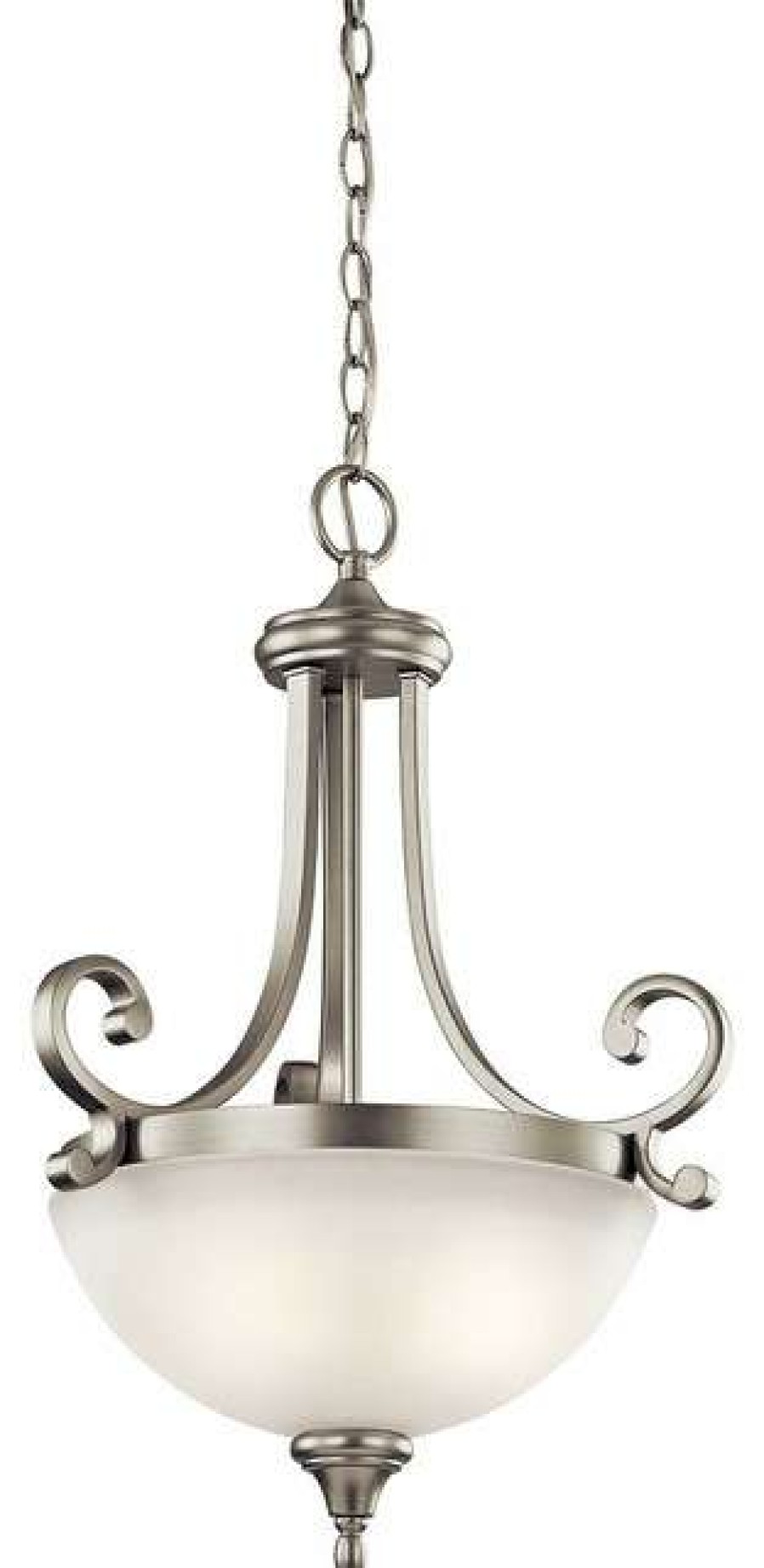 Ceiling Lighting * | New Kichler Pendant 2-Light Led, Brushed Nickel, Satin Etched