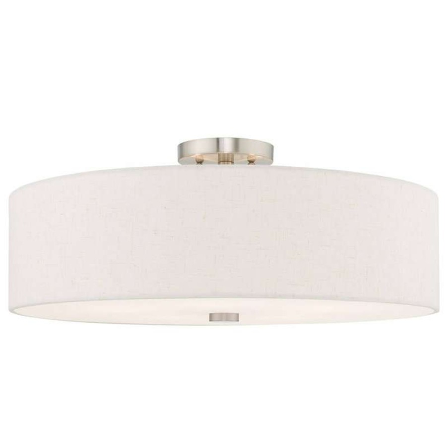 Ceiling Lighting * | New Livex Lighting Inc. Livex Lighting Brushed Nickel 5-Light Ceiling Mount