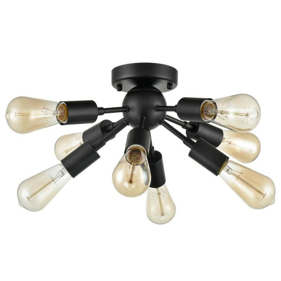 Ceiling Lighting * | Promo Mooseled Milano Sputnik Ceiling Light 8-Light Flush Mount Fixture, Black