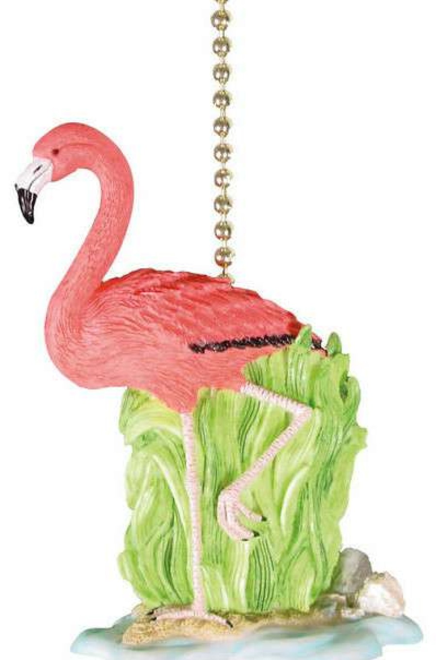 Ceiling Lighting * | Discount Clementine Designs Tropical Pink Flamingo Tiki Decor Ceiling Fan Or Light Pull