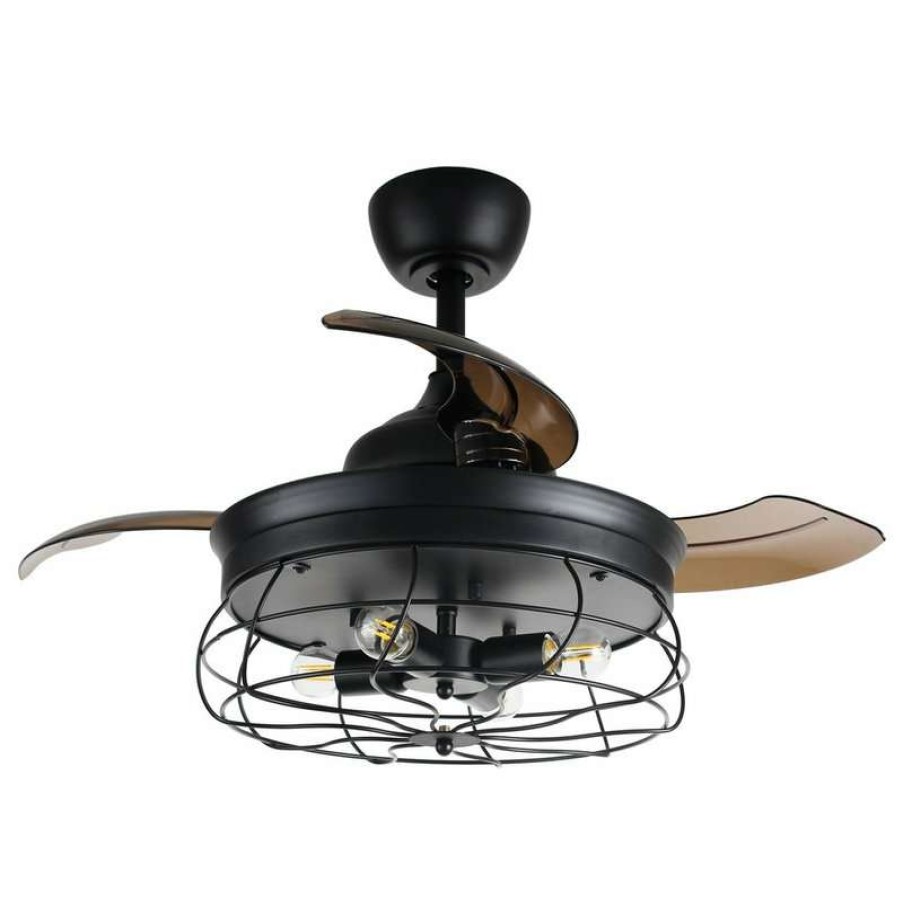 Ceiling Lighting * | Best Sale Flint Garden Inc 36-Inch Industrial Ceiling Fan With Foldable Blades