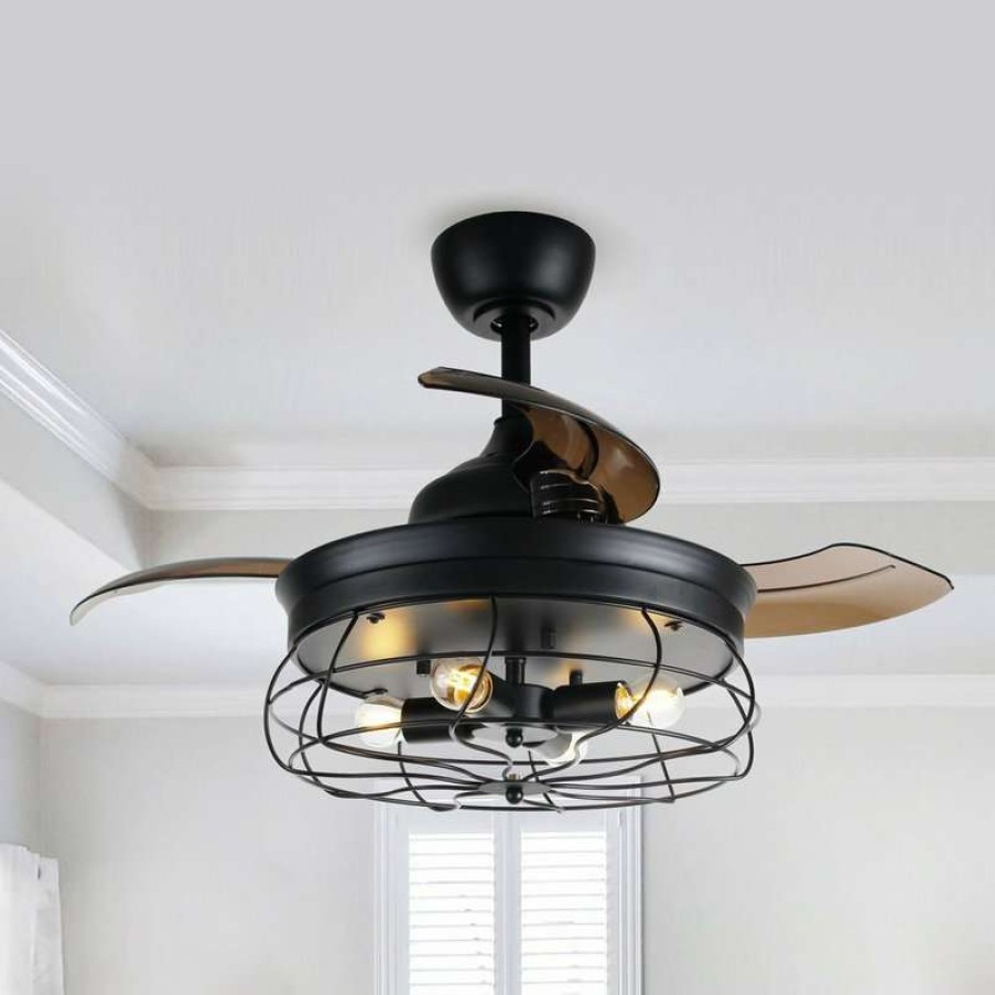 Ceiling Lighting * | Best Sale Flint Garden Inc 36-Inch Industrial Ceiling Fan With Foldable Blades