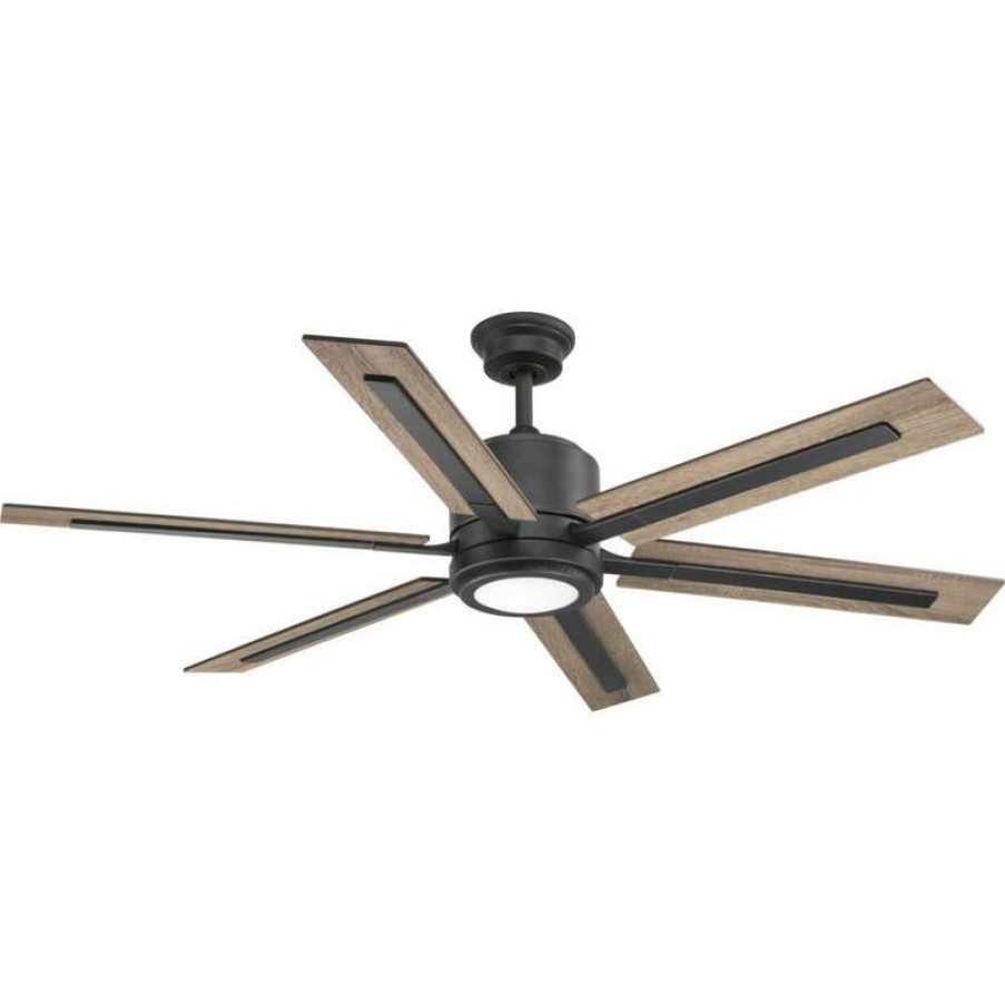 Ceiling Lighting * | Best Sale Progress Lighting Wide Ceiling Fan 1 Light Handheld Remote In Transitional Style 60