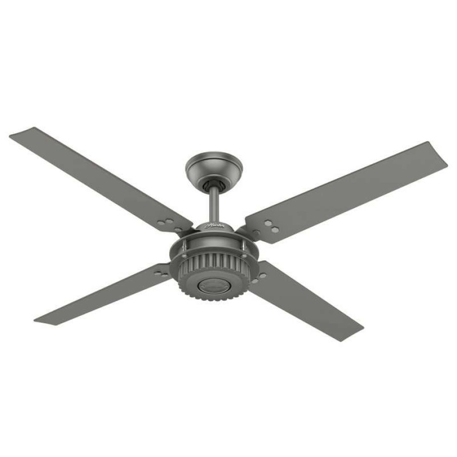 Ceiling Lighting * | Best Sale Hunter Fan Company 54 Chronicle Matte Silver Ceiling Fan With Wall Control