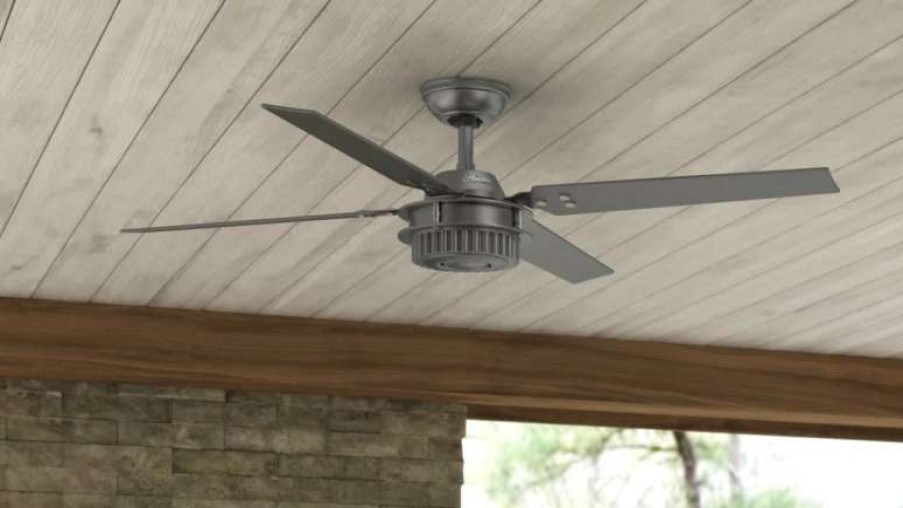 Ceiling Lighting * | Best Sale Hunter Fan Company 54 Chronicle Matte Silver Ceiling Fan With Wall Control