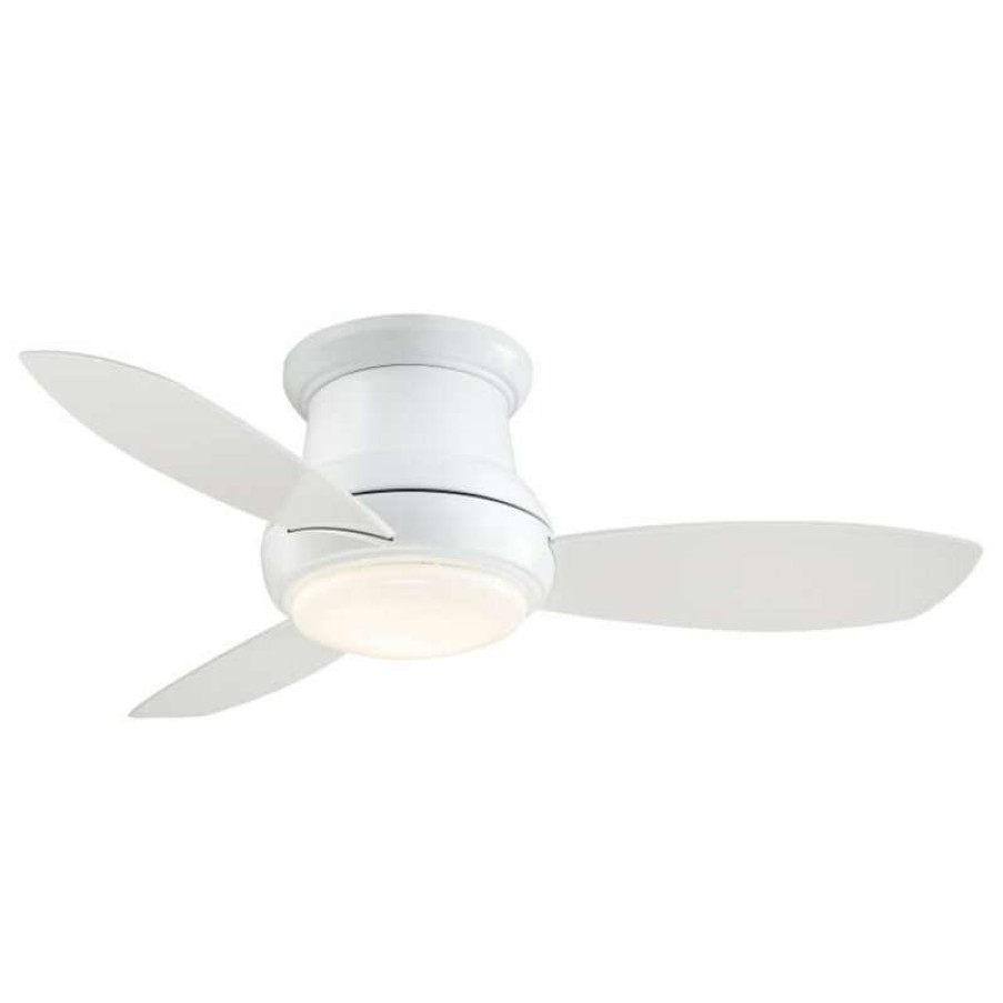 Ceiling Lighting * | Outlet Minka Aire Concept Ii 44 In. Led Indoor White Flush Mount Ceiling Fan