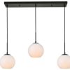 Ceiling Lighting * | Best Sale Elegant Furniture & Lighting Baxter 3 Light Pendant In Black And Frosted White