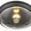 Ceiling Lighting * | Budget Millennium Lighting Inc Millennium Lighting Flushmount, Matte Black, Clear Seeded