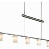 Kitchen & Cabinet Lighting * | Hot Sale Minka Aire Counter Weights 47.25 6-Light Low Voltage Brushed Nickel Etched Opal Glass