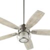 Ceiling Lighting * | Promo Quorum International Quorum Galveston Ceiling Fan, Satin Nickel