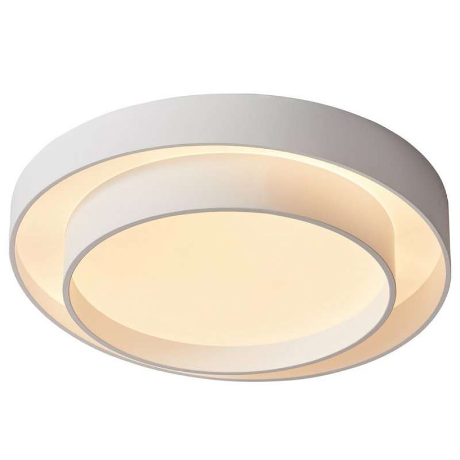 Ceiling Lighting * | Deals Aiwen 1-Light Led Round Flush Mount Light 2 Tier Ceiling Light, 23.62 In