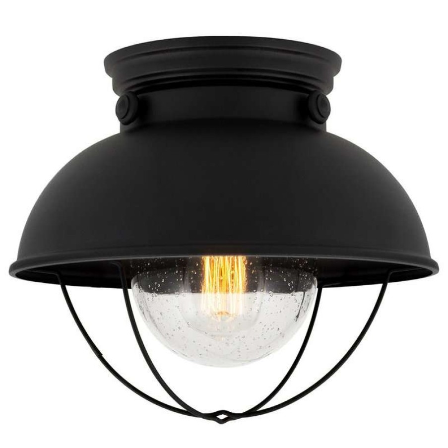 Ceiling Lighting * | Hot Sale Kira Home Bayside 11 Nautical Farmhouse Flush Mount Ceiling Light, Seeded Glass