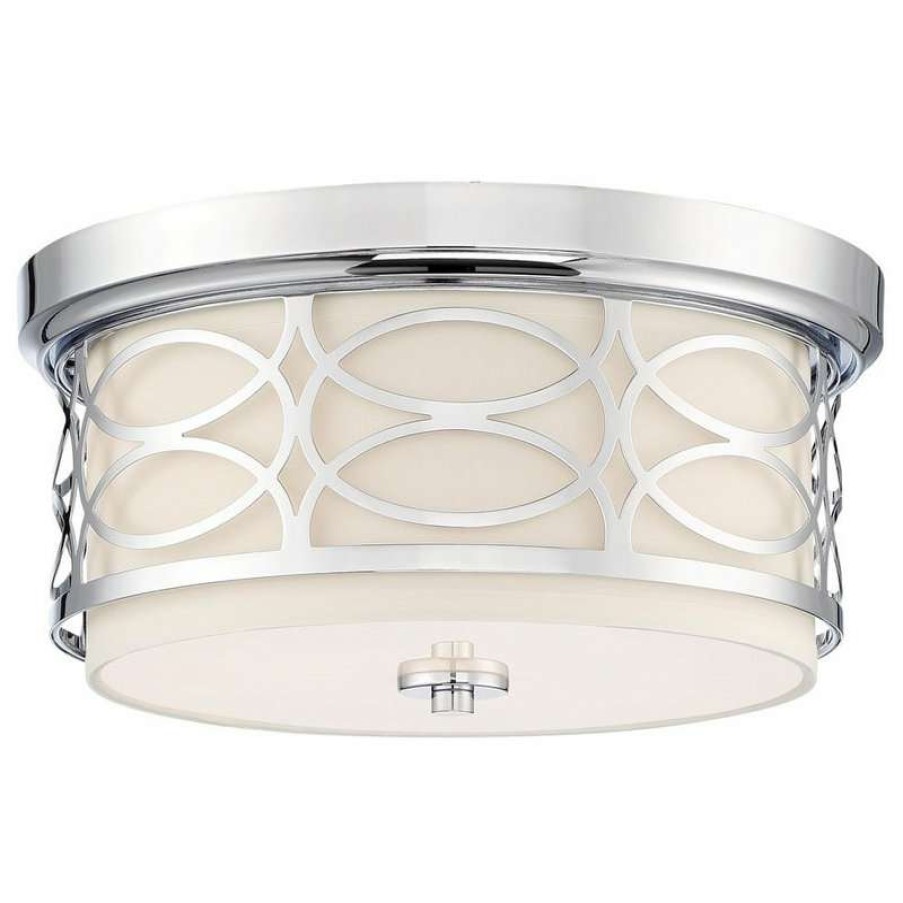 Ceiling Lighting * | Flash Sale Kira Home Sienna 13 Flush Mount Ceiling Light, Round Frosted Glass Diffuser