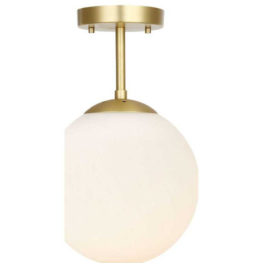 Ceiling Lighting * | Deals Light Society Aura Globe Ceiling Light, Milk Glass