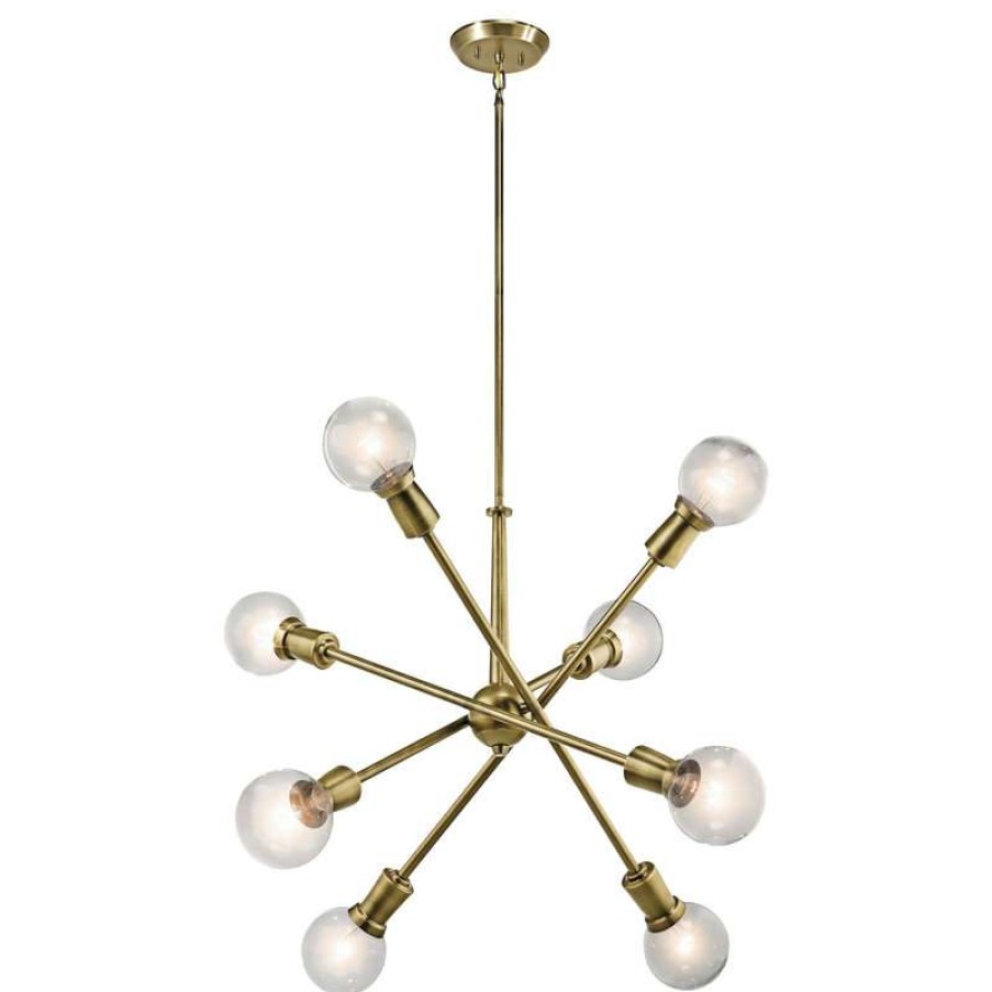 Ceiling Lighting * | Coupon Kichler Chandelier 8-Light, Natural Brass