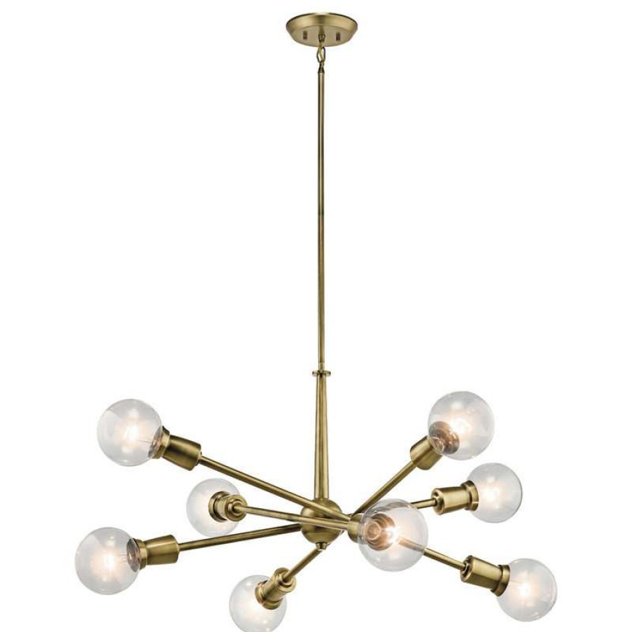 Ceiling Lighting * | Coupon Kichler Chandelier 8-Light, Natural Brass