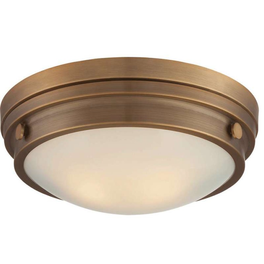 Ceiling Lighting * | Deals Savoy House Flush Mount, Warm Brass, 13.25