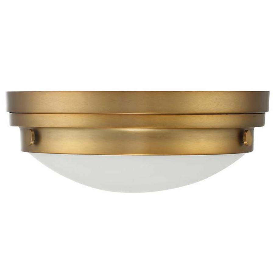 Ceiling Lighting * | Deals Savoy House Flush Mount, Warm Brass, 13.25