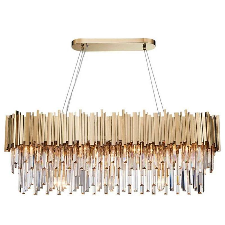 Kitchen & Cabinet Lighting * | Best Sale Morsale.Com Gio Gold Plated Kitchen Island Lighting Fixture, Length 47