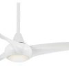 Ceiling Lighting * | Discount Minka Aire Light Wave 52 Led Ceiling Fan With Remote Control, White