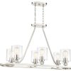 Ceiling Lighting * | Brand New Minka Aire Minka Lavery 3076-613 6 Light 38 W Linear Chandelier Polished Nickel