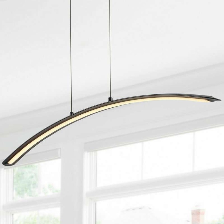 Kitchen & Cabinet Lighting * | Flash Sale Jonathan Y Roxanna 41.5 Dimmable Adjustable Integrated Led Linear Pendant, Black