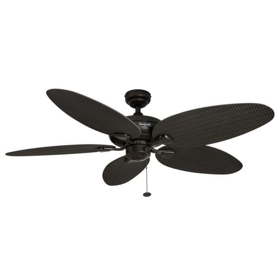 Ceiling Lighting * | Coupon Honeywell Ceiling Fans Honeywell Duvall 52 Inch Tropical Outdoor Ceiling Fan, Bronze