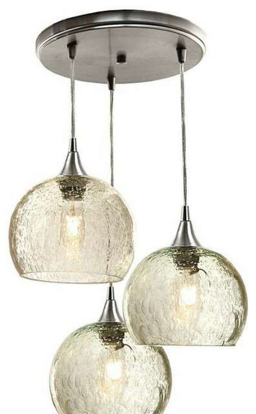 Ceiling Lighting * | Cheap Bicycle Glass Co. Lunar 3-Light Cascade Pendant No. 767, Clear Glass Shades