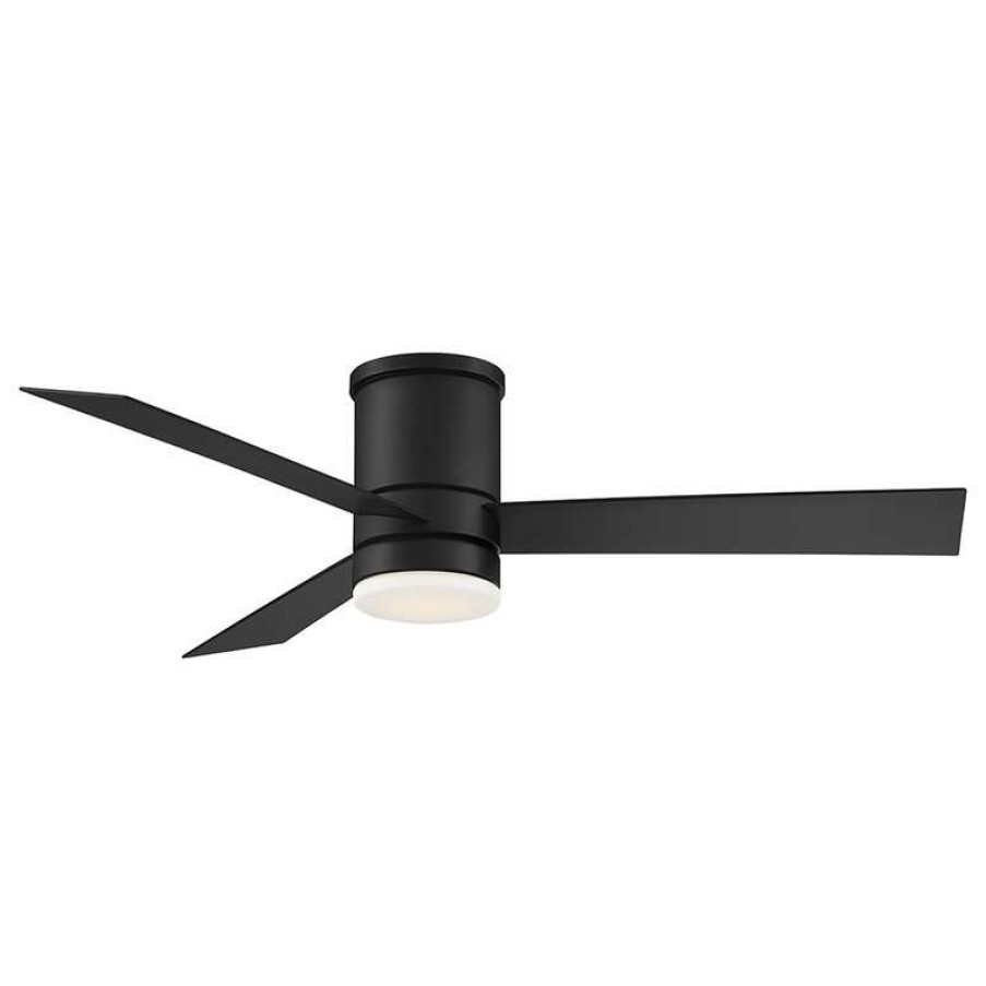 Ceiling Lighting * | Budget Modern Forms Axis 3-Blade Smart Flush Mount Ceiling Fan 52 Matte Black, 3000K Led Kit