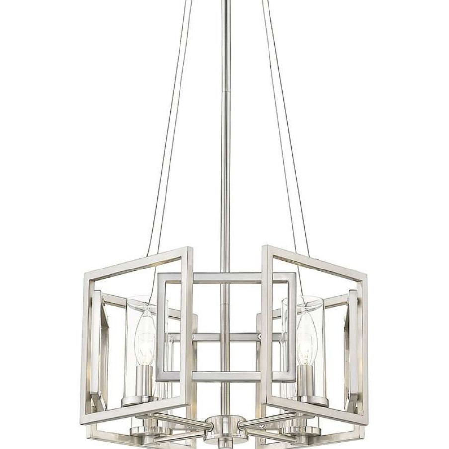 Ceiling Lighting * | Brand New Golden Lighting Marco Semi-Flush, Convertible, Pewter With Clear Glass