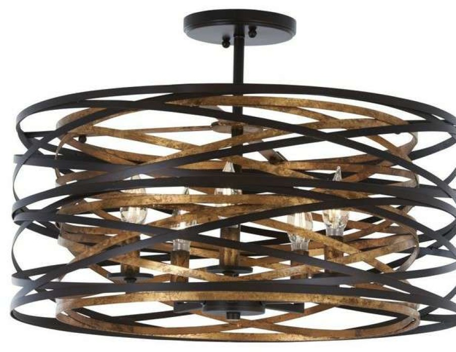 Ceiling Lighting * | Wholesale Minka Aire Minka-Lavery Vortic Flow Five Light Semi Flush Mount 4671-111