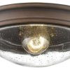 Ceiling Lighting * | Cheapest Millennium Lighting Inc Millennium Lighting Flushmount, Rubbed Bronze, Clear Seeded