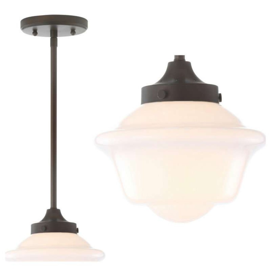 Ceiling Lighting * | Wholesale Jonathan Y Kurtz Adjustable Drop Metal/Glass Led Pendant, Oil Rubbed Bronze, 7.25 W