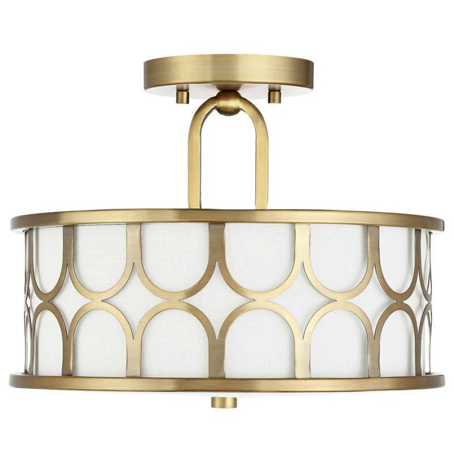 Ceiling Lighting * | Outlet Trade Winds Lighting Trade Winds Courtland Semi-Flush Mount Ceiling Light In Natural Brass