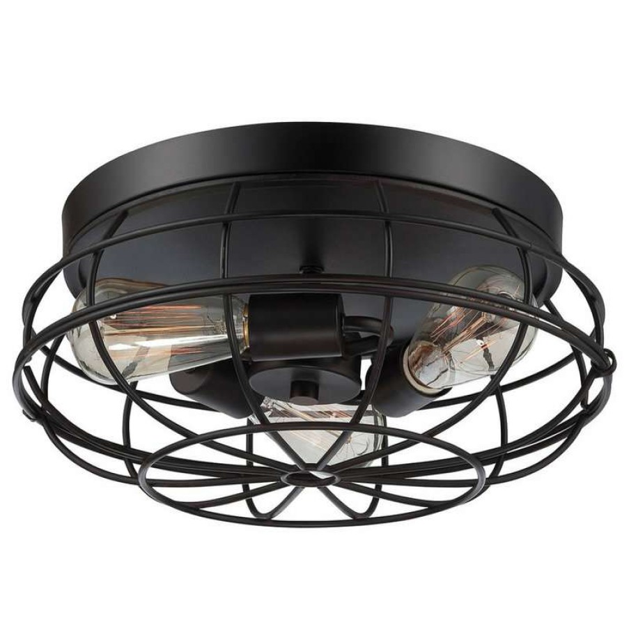 Ceiling Lighting * | Buy Savoy House Flush Mount, English Bronze, 15