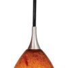 Ceiling Lighting * | Deals Vaxcel Milano Satin Nickel Mini Pendant Ceiling Light Amber Red Glass