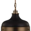 Ceiling Lighting * | Best Pirce Feiss 2-Light Pendant, Dark Brass / Matte Black