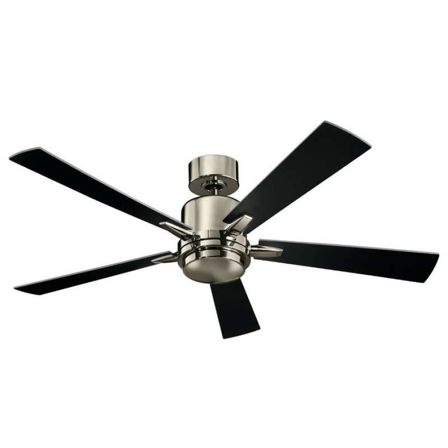 Ceiling Lighting * | Hot Sale Kichler 52 Lucian Led Fan, Polished Nickel/Black/Silver Blade