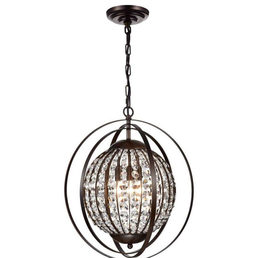 Ceiling Lighting * | New Warehouse Of Tiffany, Inc Regulus Antique Bronze 3-Light Pendant With Crystal Shade