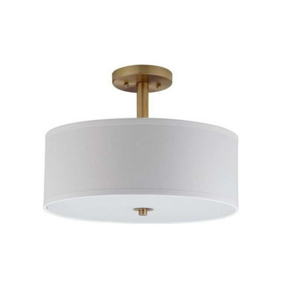 Ceiling Lighting * | New Safavieh Clara 3-Light Chrome 16 Semi Flush Drum Light