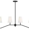 Ceiling Lighting * | Best Pirce Trade Winds Lighting 4-Light Linear Pendant Light In Matte Black