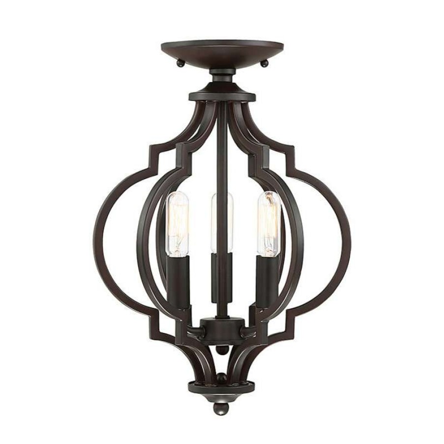 Ceiling Lighting * | Cheap Helmsman Lighting Works 3-Light Semi-Flush Mount, Oil Rubbed Bronze