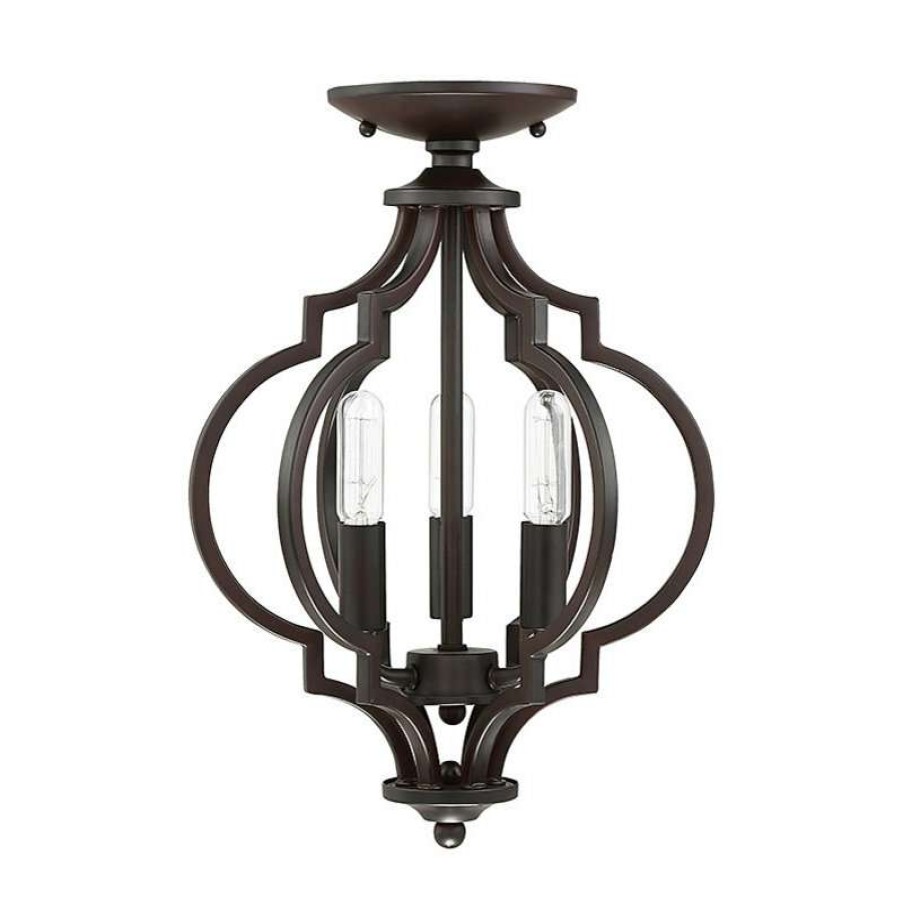 Ceiling Lighting * | Cheap Helmsman Lighting Works 3-Light Semi-Flush Mount, Oil Rubbed Bronze