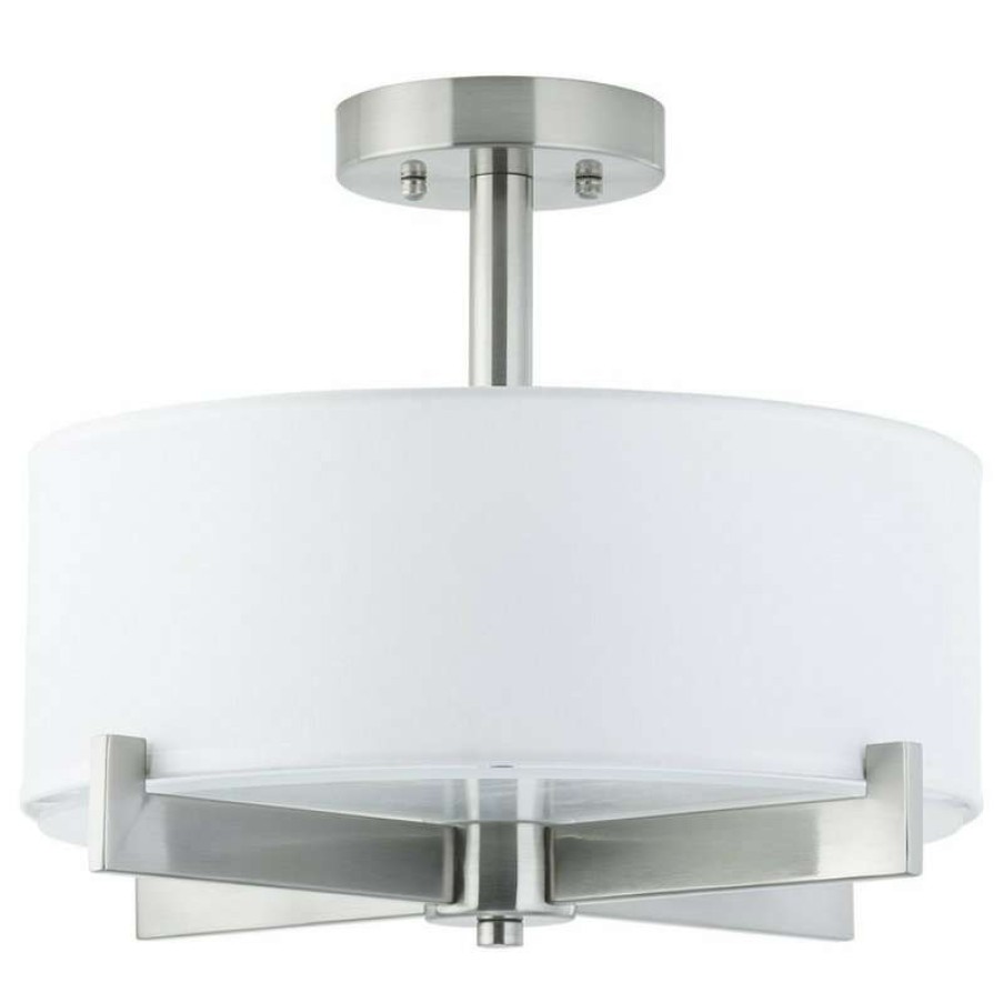 Ceiling Lighting * | Buy Linea Di Liara Allegro Semi Flushmount Ceiling Lamp, Brushed Nickel