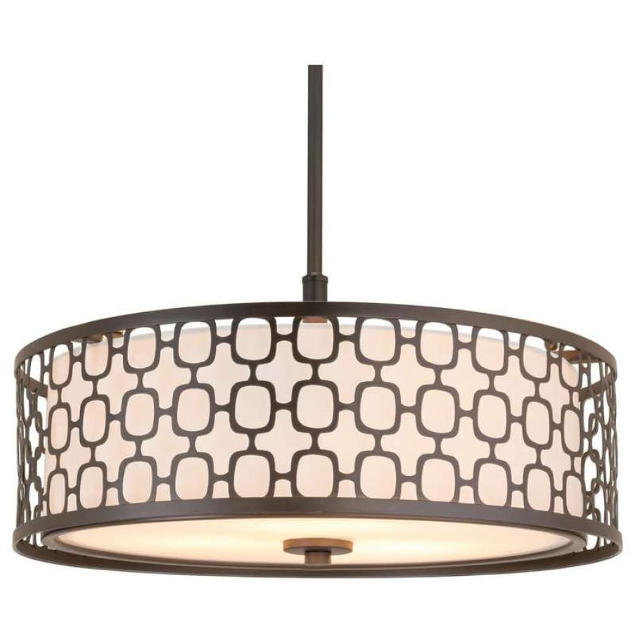 Ceiling Lighting * | Buy Kira Home Harper 23 Double Drum Chandelier, Lattice Outer Metal Shade, Inner