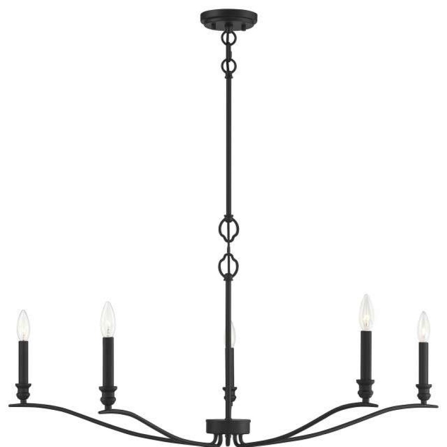 Ceiling Lighting * | Best Reviews Of Trade Winds Lighting 5-Light Chandelier In Matte Black