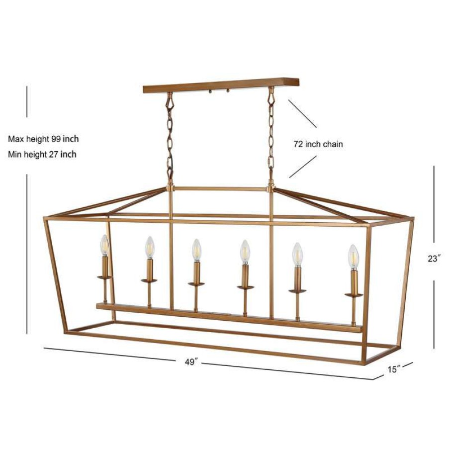 Kitchen & Cabinet Lighting * | Budget Jonathan Y Lighting Jyl7439 Pagoda 6 Light 49 W Led Taper Candle Oil Rubbed