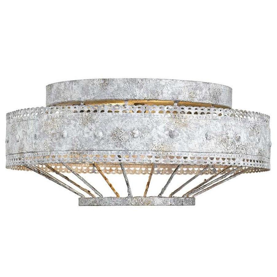 Ceiling Lighting * | Best Deal Golden Lighting Ferris Flush Mount, Oyster